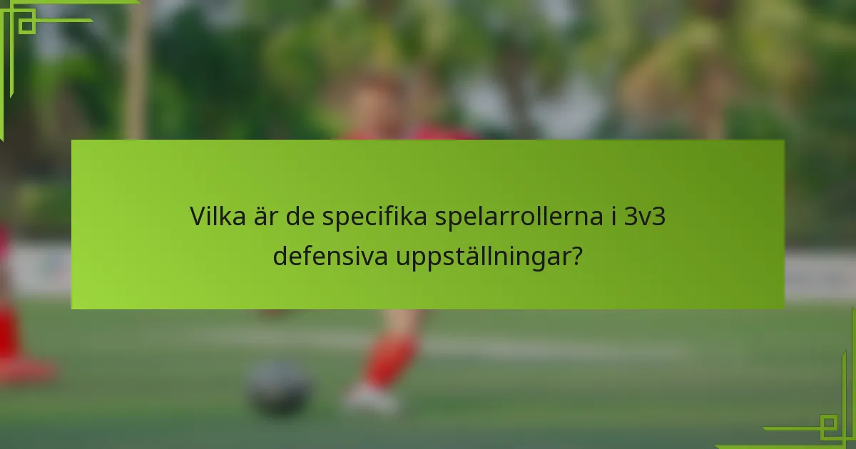 Vilka är de specifika spelarrollerna i 3v3 defensiva uppställningar?