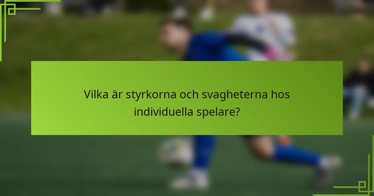 Vilka är styrkorna och svagheterna hos individuella spelare?